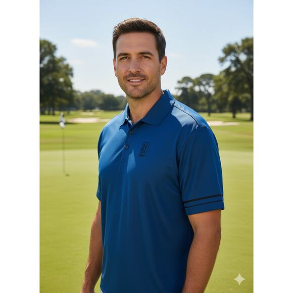 Tiger Woods Mens XL TPC Sawgrass Performance Athletic Golf Dri-FIT Polo Shirt - Picture 2 of 14